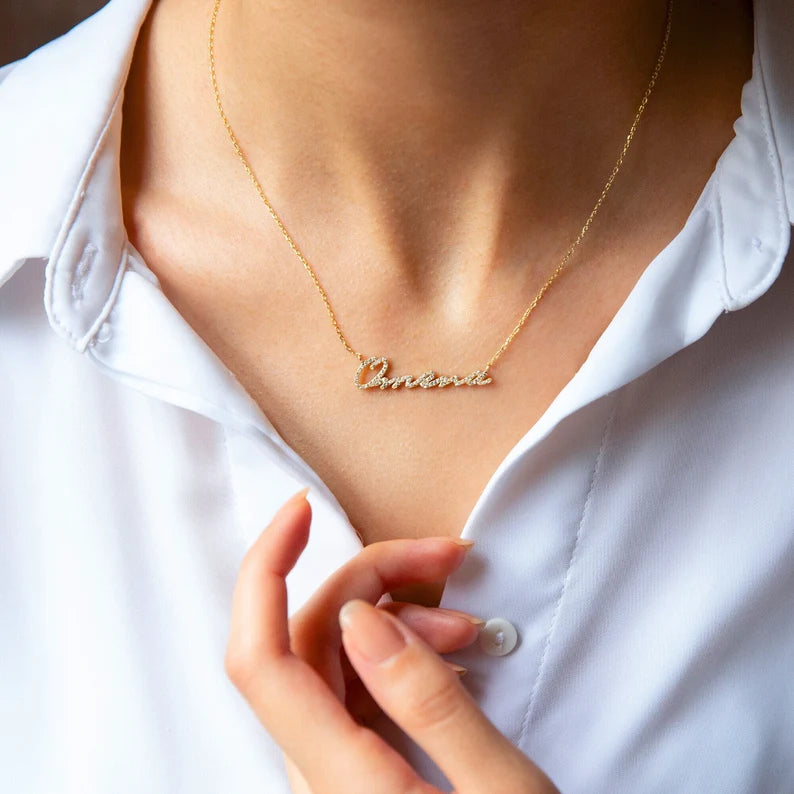 Personalized Pavé Name Pendant